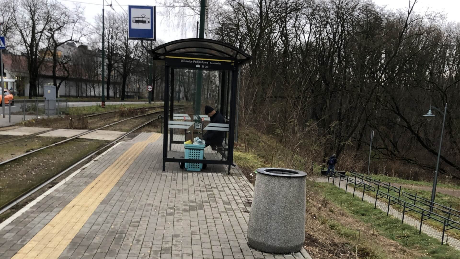 Sosnowiec - Milowice. Przystanek Tramwajowy. Listopad 2024 fot. Robert Lechowski