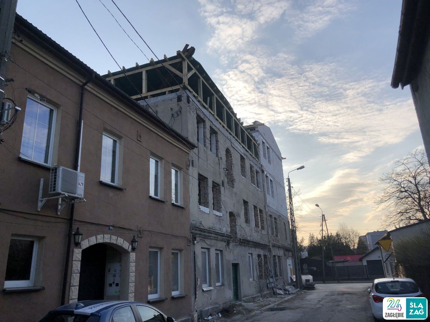 Sosnowiec-Pogoń. „3 Kamienice” – przebudowa z adaptacją na cele mieszkalne przy zbiegu ulic Grochowej i Marii Skłodowskiej-Curie. 23 marca 2025.