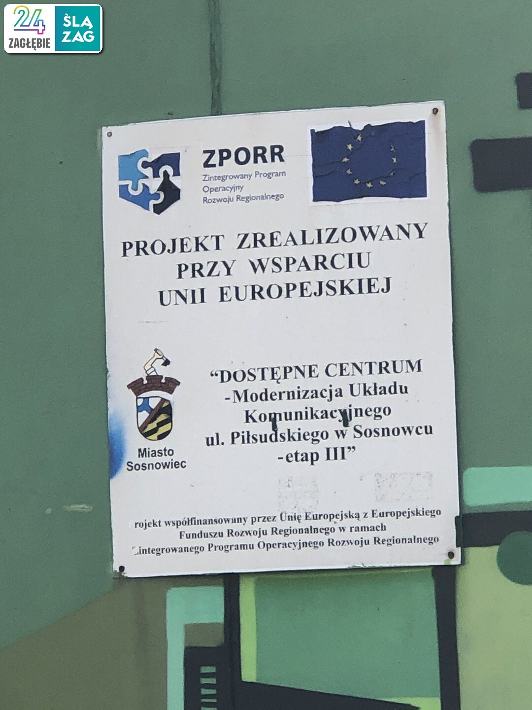 Sosnowiec. Rozbiórka wiaduktu nad ulicą Józefa Piłsudskiego. 22 lutego 2025.