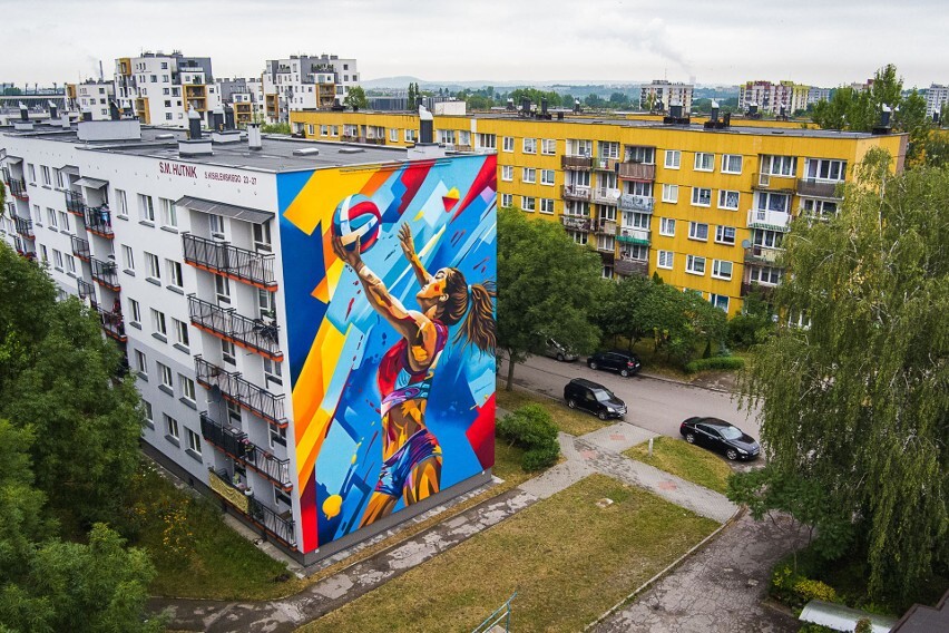 Mural siatkarka sosnowiec foto